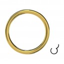 Gold Anodized Lip / Labret Nose 316L Steel Clicker Ring with Hinge