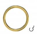 Nasen- / Lippenpiercing Clicker-Ring Stahl 316L Gold Eloxiert Scharnier