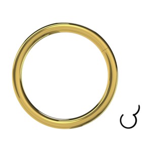 Nasen- / Lippenpiercing Clicker-Ring Stahl 316L Gold Eloxiert Scharnier