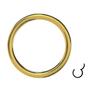Piercing Lippe / Nase Clicker Ring Stahl 316L Gold Eloxiert Scharnier