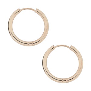 Ohrringe Stahl 316L Einfacher Ring Eloxiert Golden Rosa