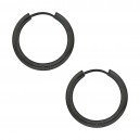 Ohrring Black-Line Stahl 316L Einfacher Ring Eloxiert Schwarz