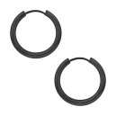 Ohrringe Black-Line Stahl 316L Einfacher Ring Eloxiert Schwarz