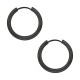 Black Anodized Simple Hoop 316L Steel Black-Line Earrings Ear Pair
