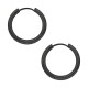 Ohrringe Black-Line Stahl 316L Einfacher Ring Eloxiert Schwarz