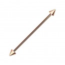 Industrial-Piercing Barbell 14G Stahl 316L Eloxiert Golden Rosa Spitzen