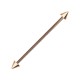 Industrial-Piercing Barbell 14G Stahl 316L Eloxiert Golden Rosa Spitzen