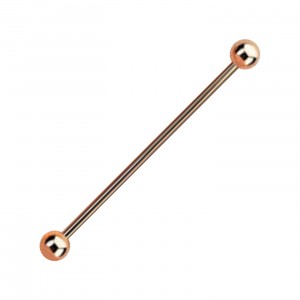 Industrial-Piercing Barbell 14G Stahl 316L Eloxiert Golden Rosa Kugeln
