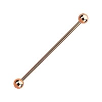Rose Gold Anodized Industrial Barbell 316L Steel 14G Ring w/ Balls