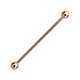 Industrial-Piercing Barbell 14G Stahl 316L Eloxiert Golden Rosa Kugeln