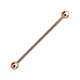 Rose Gold Anodized Industrial Barbell 316L Steel 14G Ring w/ Balls