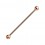 Piercing Industrial Barbell 14G Stahl 316L Eloxiert Golden Rosa Kugeln