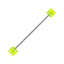 Industrial-Piercing Barbell 14G Acryl Zwei W&uuml;rfeln Gr&uuml;n