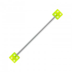 Industrial-Piercing Barbell 14G Acryl Zwei Würfeln Grün