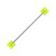 Acrylic Industrial Barbell 14G Ring with Two Green Dices