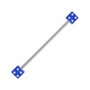 Industrial-Piercing Barbell 14G Acryl Zwei W&uuml;rfeln Dunkelblau