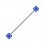 Piercing Industrial Barbell 14G Acryl Zwei Würfeln Dunkelblau