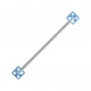Industrial-Piercing Barbell 14G Acryl Zwei Würfeln Hellblau