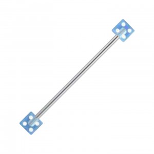 Acrylic Industrial Barbell 14G Ring with Two Light Blue Dices