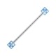 Industrial-Piercing Barbell 14G Acryl Zwei Würfeln Hellblau