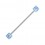 Industrial-Piercing Barbell 14G Acryl Zwei W&uuml;rfeln Hellblau