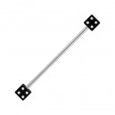 Industrial-Piercing Barbell 14G Acryl Zwei Würfeln Schwarz