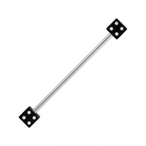 Industrial-Piercing Barbell 14G Acryl Zwei W&uuml;rfeln Schwarz
