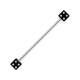 Industrial-Piercing Barbell 14G Acryl Zwei Würfeln Schwarz