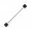Acrylic Industrial Barbell 14G Ring with Two Black Dices