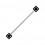 Industrial-Piercing Barbell 14G Acryl Zwei W&uuml;rfeln Schwarz
