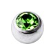 Jeweled Grade 23 Titanium Piercing Replacement Ball w/ Light Green Strass