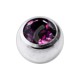 Jeweled Grade 23 Titanium Piercing Replacement Ball w/ Purple Strass
