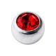 Jeweled Grade 23 Titanium Piercing Replacement Ball w/ Red Strass