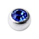 Jeweled Grade 23 Titanium Piercing Replacement Ball w/ Dark Blue Strass