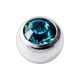 Jeweled Grade 23 Titanium Piercing Replacement Ball w/ Emerald Strass