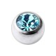 Boule Piercing Titane Grade 23 Pierreries avec Strass Turquoise