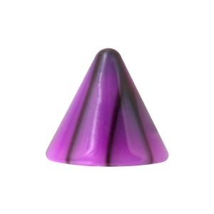 Acrylic Only Piercing Replacement Spike w/ Black/Purple Cracks