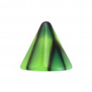 Einzelne Piercing-Spitze Acryl Risse Schwarz / Grün