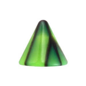 Einzelne Piercing-Spitze Acryl Risse Schwarz / Gr&uuml;n
