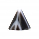 Einzelne Piercing-Spitze Acryl Risse Weiß / Schwarz