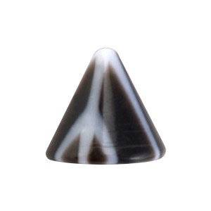 Einzelne Piercing-Spitze Acryl Risse Weiß / Schwarz