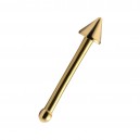 Gerader Nasenpiercing-Pin Eloxiert Golden Spitze