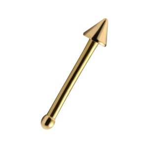 Nasenpiercing Pin Straight Eloxiert Golden Spitze