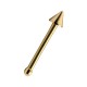 Gold Anodized Straight Pin Nose Bone Bar with Spike