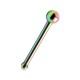Rainbow Anodized Straight Pin Nose Bone Bar with Ball