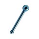 Blue Anodized Straight Pin Nose Bone Bar with Ball
