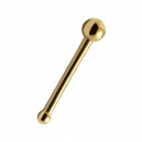 Gerader Nasenpiercing-Pin Eloxiert Golden Kugel