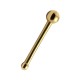 Gold Anodized Straight Pin Nose Bone Bar with Ball