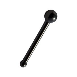 Gerader Nasenpiercing-Pin Black-Line Eloxiert Schwarz Kugel