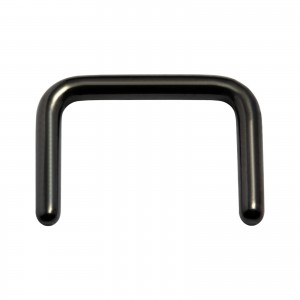 Septum-Piercing-Retainer Black-Line Aufrecht Eloxiert Schwarz